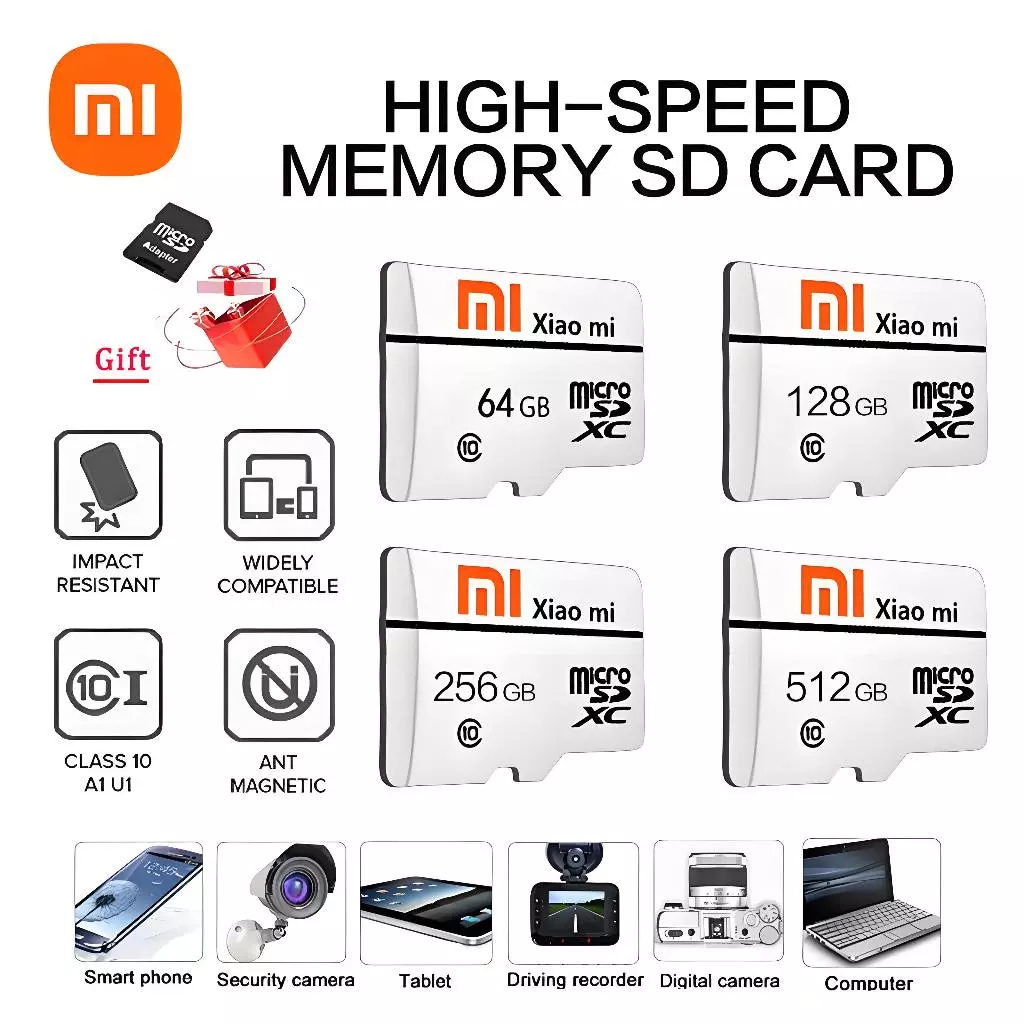 XiaoMi Micro SD Card 1TB/512GB/256GB/128GB Kartu Memori Performasi Tinggi High-Speed micro card
