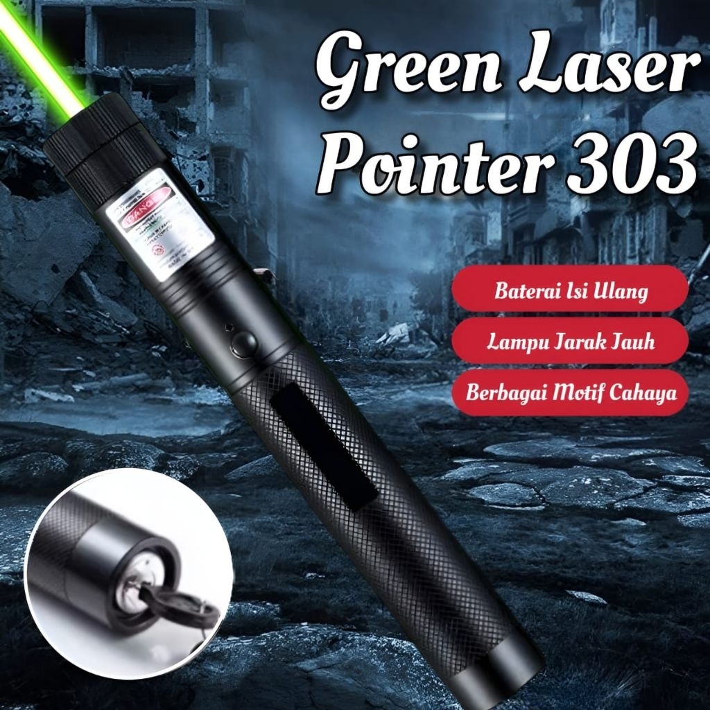 LASER 303 / LASER PRESENTASE / LASER HIJAU / GREEN LASER 303• yugishop •