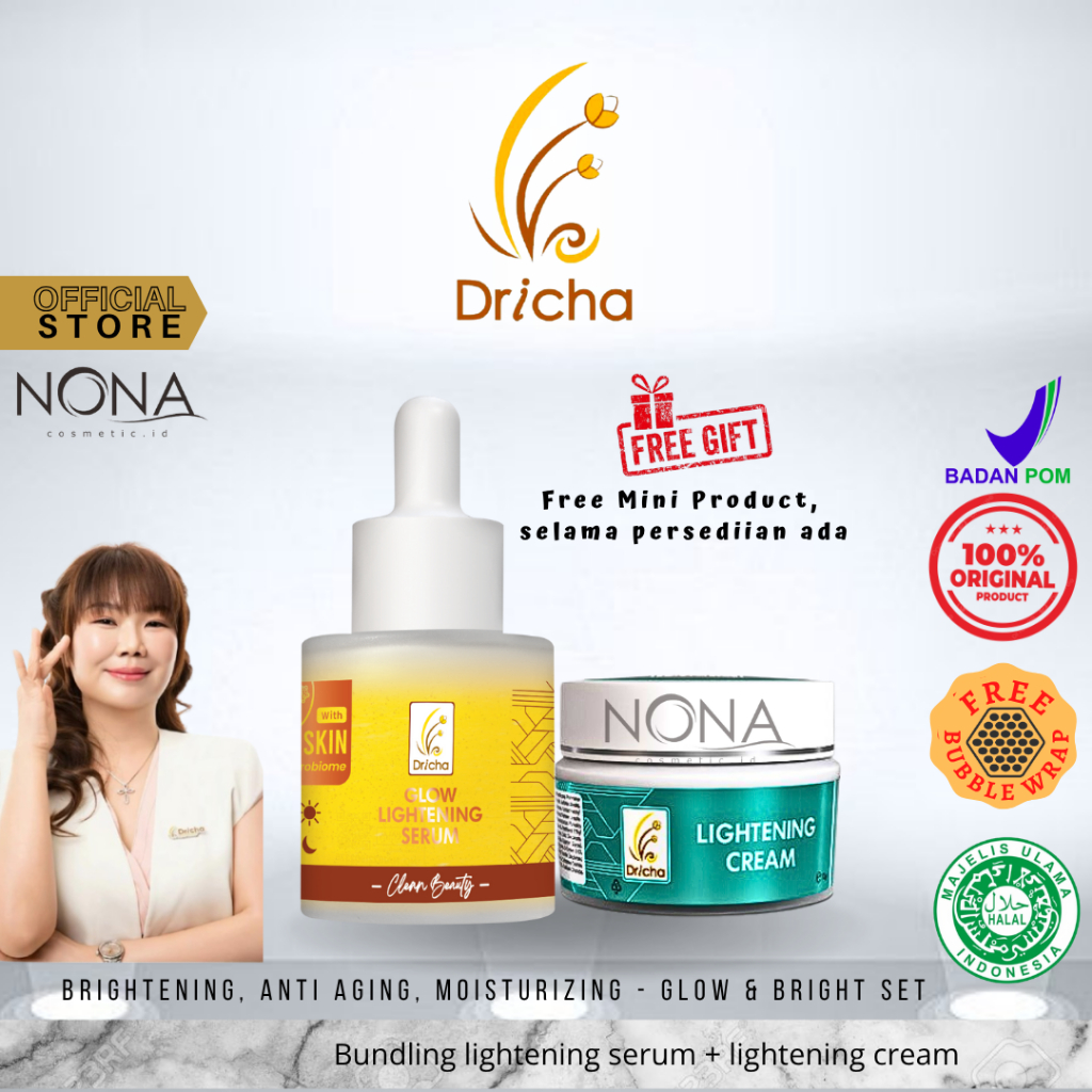DRICHA GLOW & BRIGHT SET - BUNDLING LIGHTENING CREAM + LIGHTENING SERUM