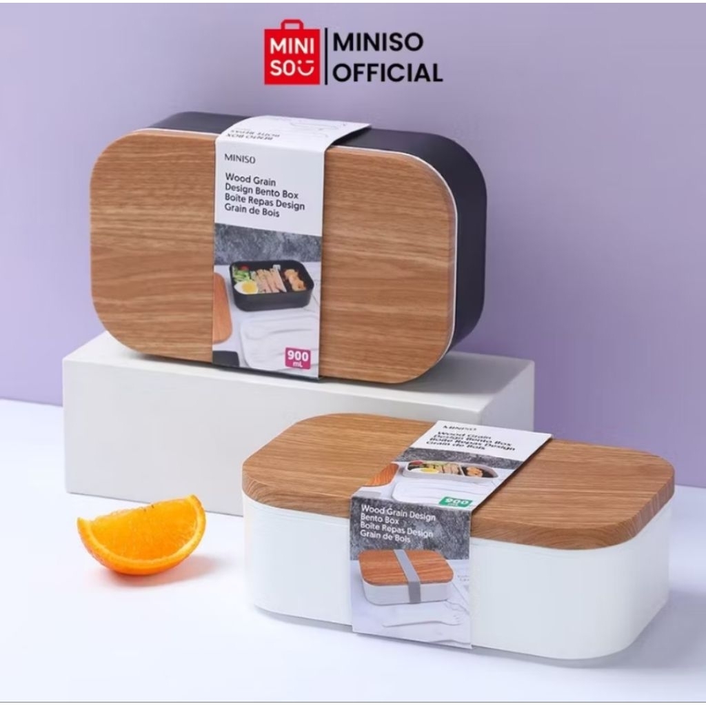 Official BALI MINISO Kotak Makan / Bento Lunch Box 920ml Kotak Bekal Makan Set Free Sendok Kotak Bek