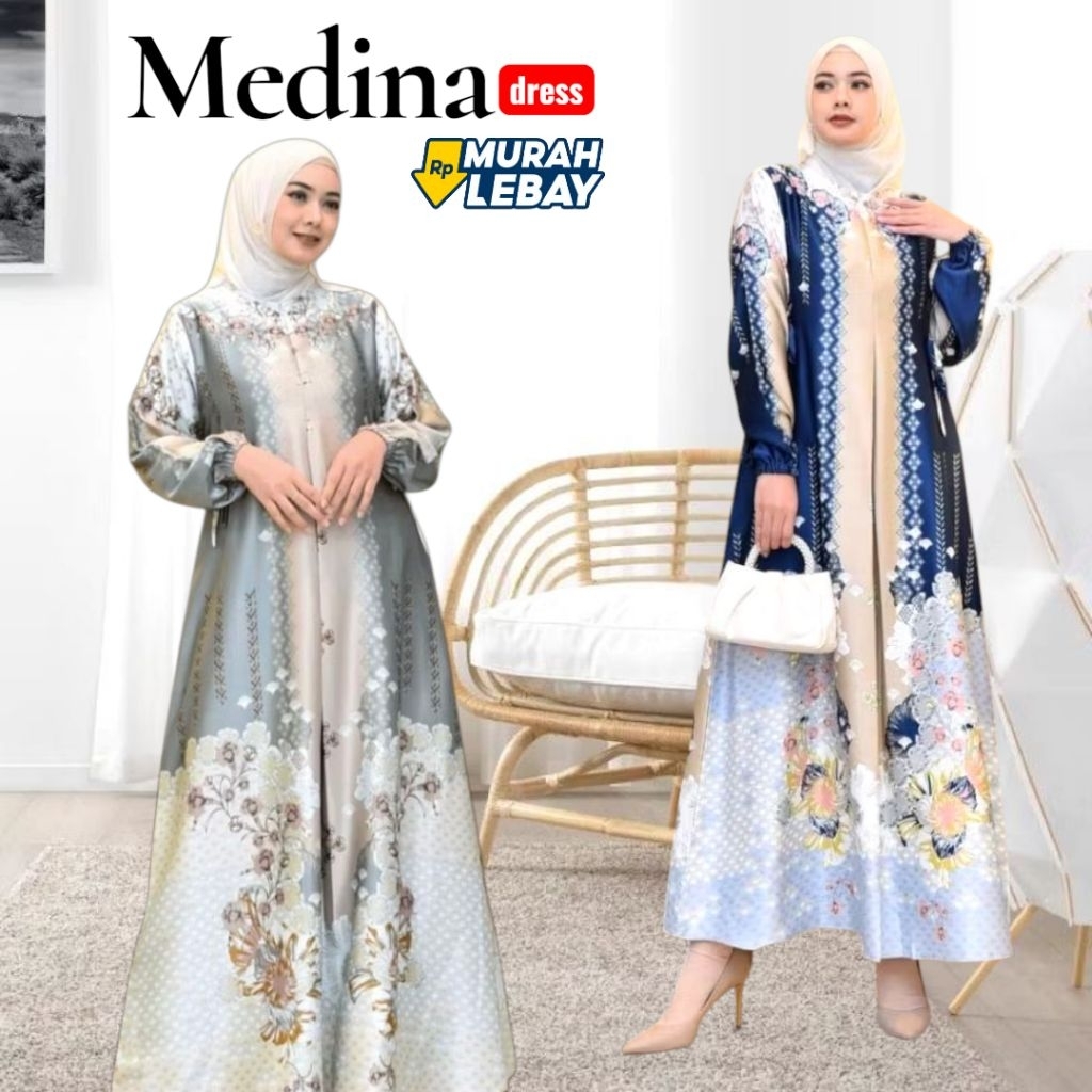Gamis Ayu Medina Silk Premium Jumbo Busui Friendly | Gamis Armani Silk Premium Wanita Muslimah