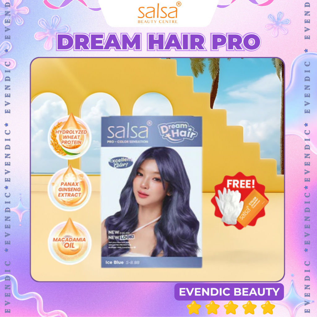 SALSA Dream Hair Pro Color - Cat Rambut Permanen Praktis Intens Tahan Lama | Semir Rambut Idol Korea