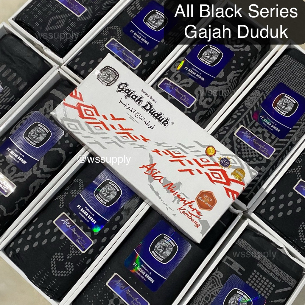 Gajah Duduk Asia Nusantara Kembang BLACK Series GROSIR