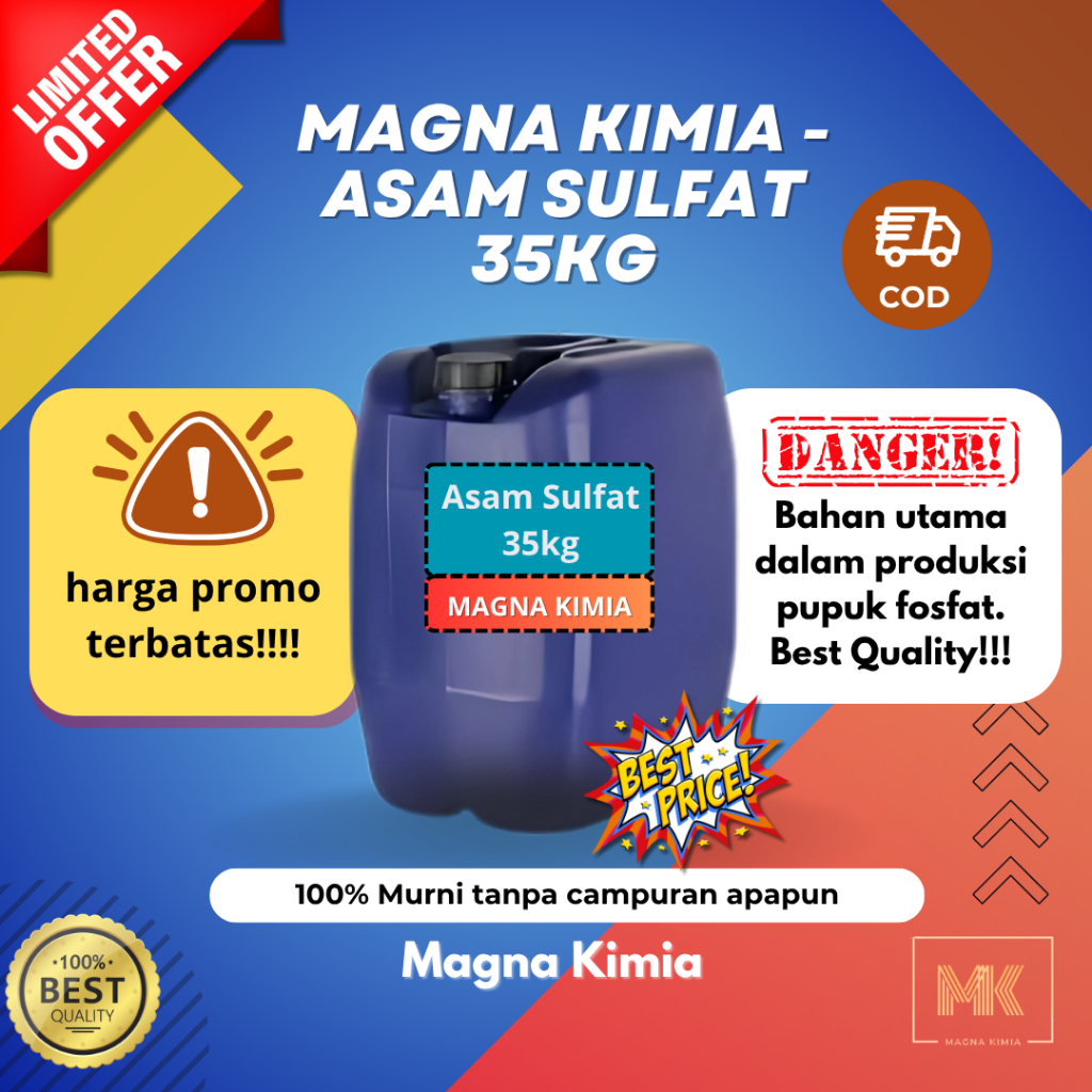 H2SO4 35 kg – Magna Kimia - Murni tanpa campuran - Best Quality