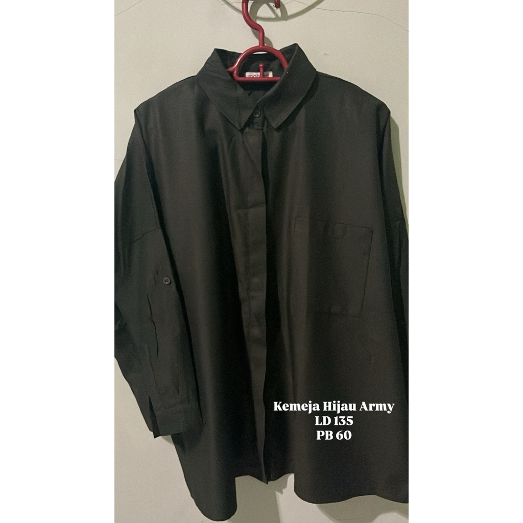 [PRELOVED] KEMEJA POLOS ARMY by MAHARA.ID