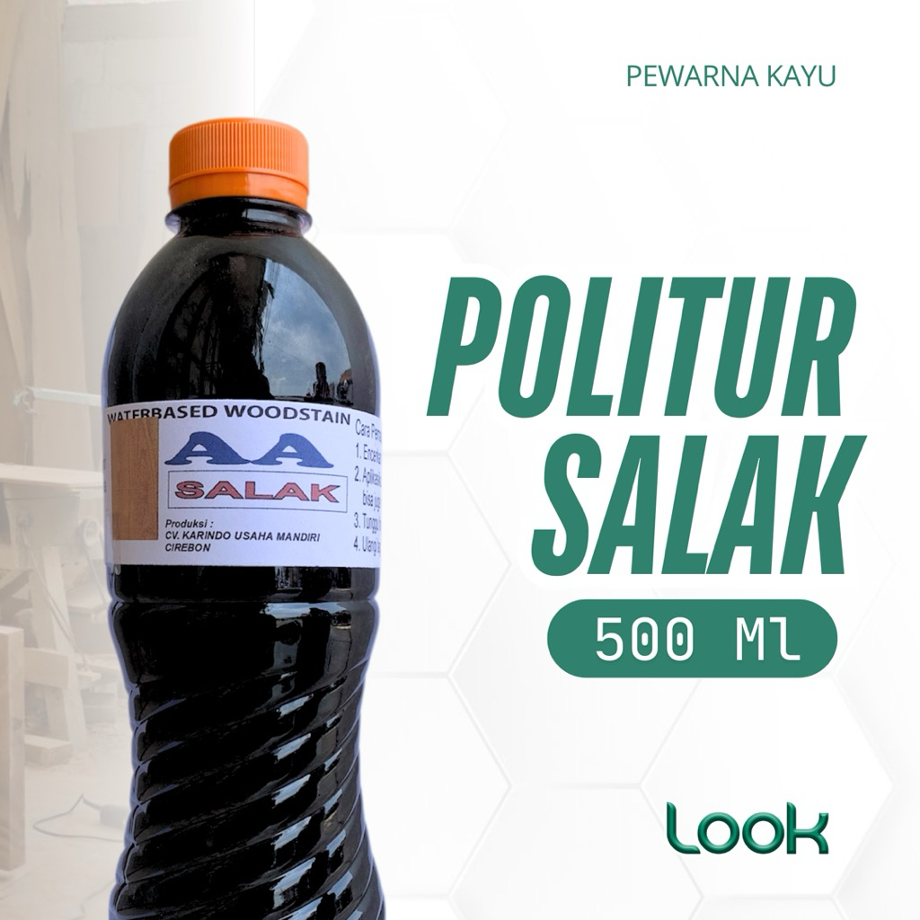 [ 500 ML ] Politur Kayu Salak Waterbased AA MAHONI Plitur Woodstain Botol 500 ML | Pewarna Kayu Poli