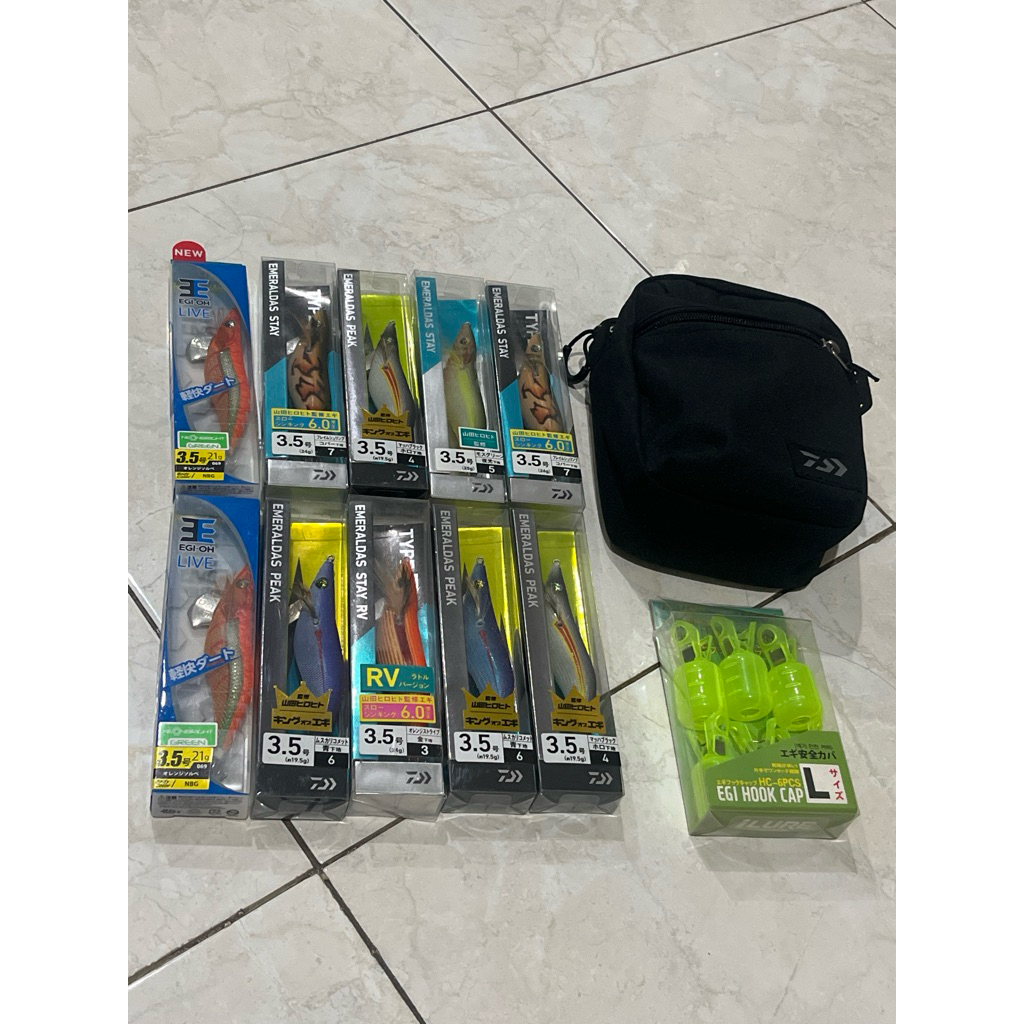 Sepaket Egi Yamashita Daiwa Egi Cap Daiwa Bag