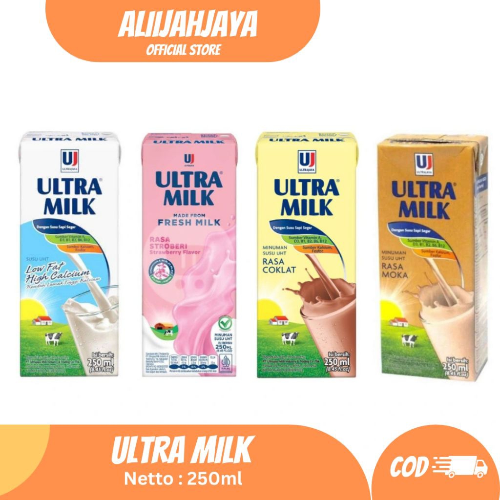 Susu UHT Ultra Milk 250 ml Chocolate , Ultra Milk 250ml Coklat