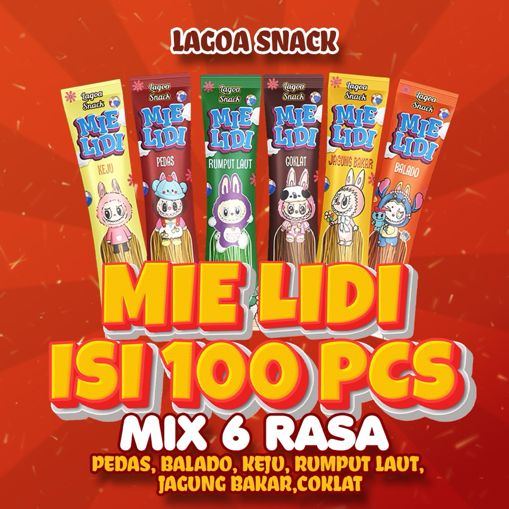 [TERMURAH] 100 pcs MIE LIDI KARAKTER LABUBU 6 RASA ECER 1000
