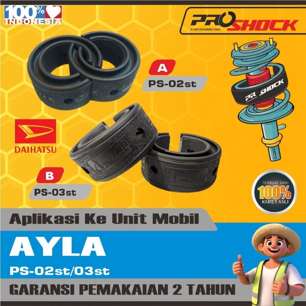 Pro Shock Karet Damper Mobil Peredam Guncangan Shockbreaker Mobil AYLA Karet Damper Dumper Spring Bu