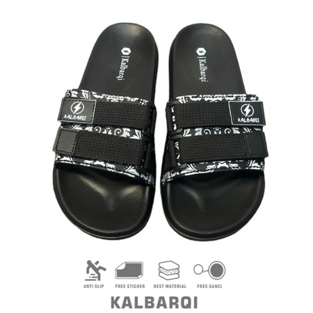 KALBARQI - Sandal Pria Sandal Wanita Sandal Slide Sandal Slip-On Anti Licin Sandal Slop Upper Batik