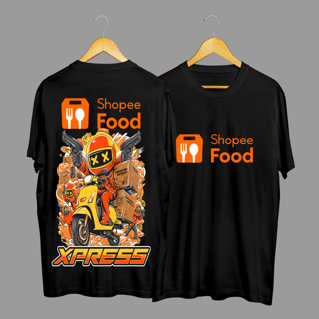 Kaos Tshirt Baju Distro ShopeeFOOD XPRESS Overload Paket COD Campaign Event Premium Terbaru