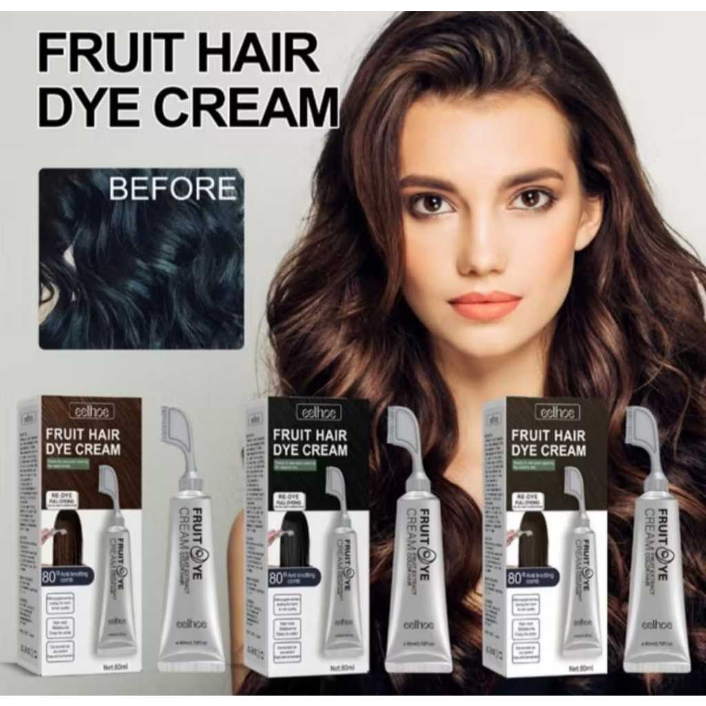 Hair Dye Bubble Foam Hair Dye Shampoo shampoo rambut hitam dengan sisir original | ELAZ