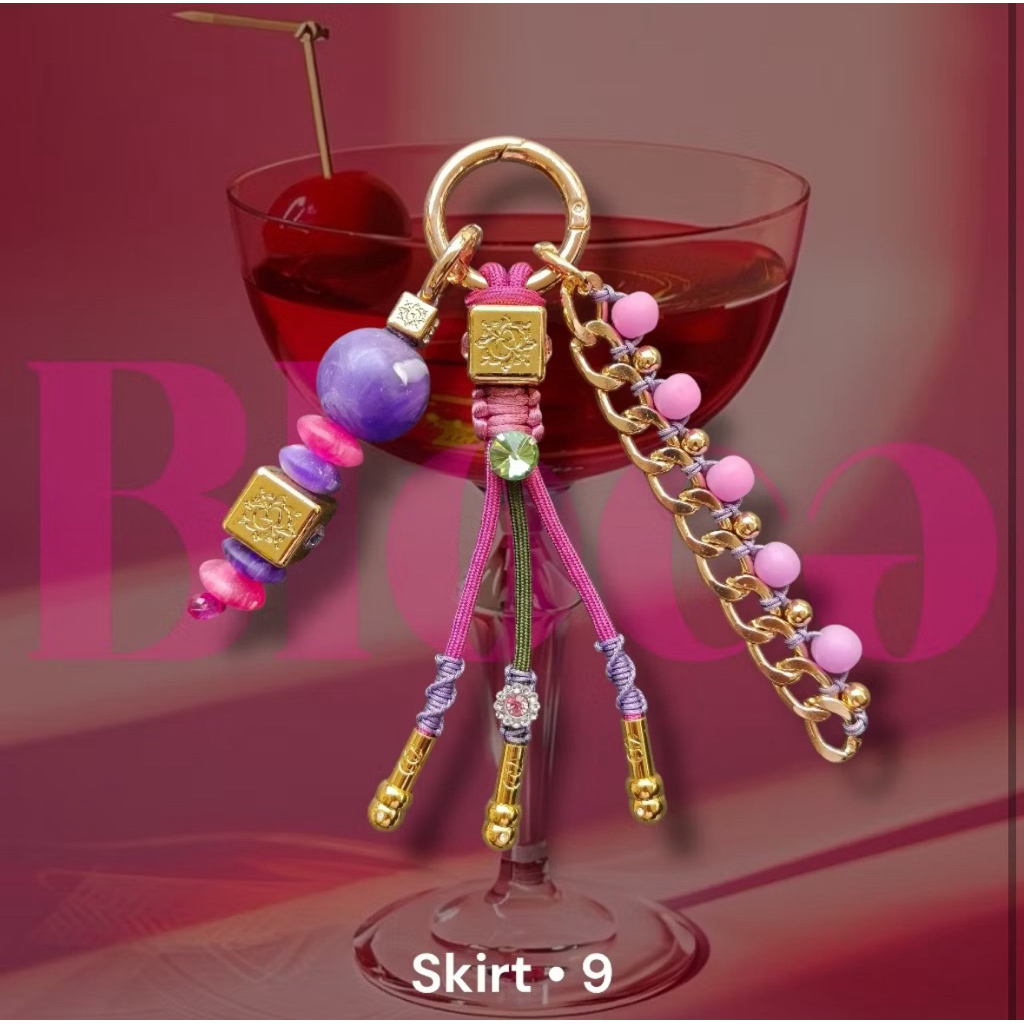 Preloved | BLOCA bag charm skirt | Purple Munsell Fucshia Pink | Bloca Charm Bag