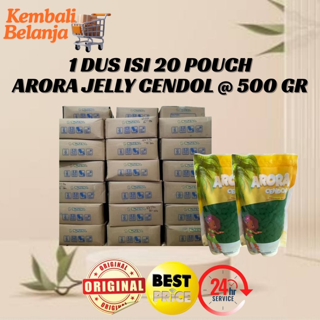 1 Dus Isi 20 Pouch Arora Jelly Cendol @ 500 Gram/ Cendol Arora/ Dawet Arora/ Jelly Dawet/ Cendol Daw