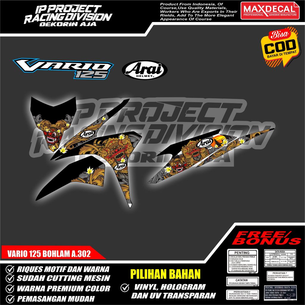 STRIPING TRANSPARAN VARIO 125 OLD BOHLAM LIVERY