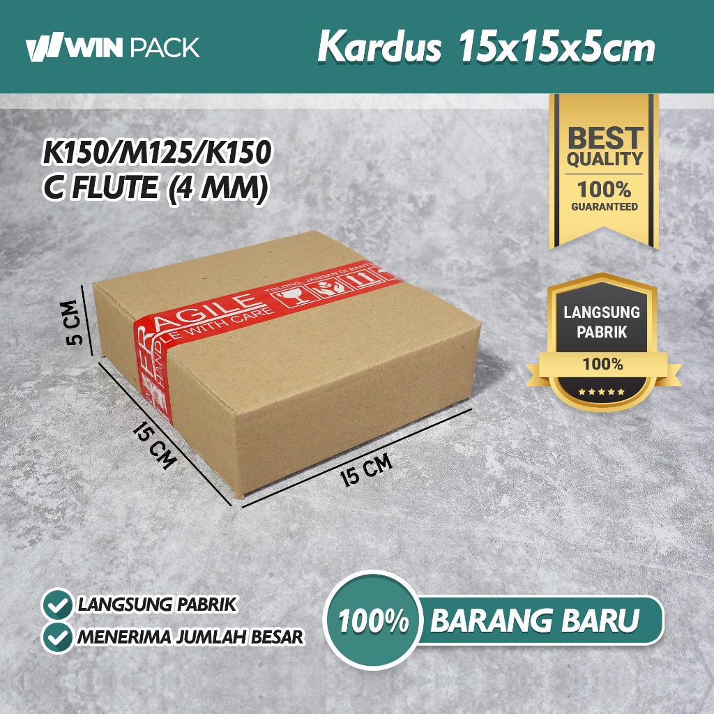 (Isi 10 Pcs) Kardus Karton Box Packing Polos | 15x15x5 cm | Polos