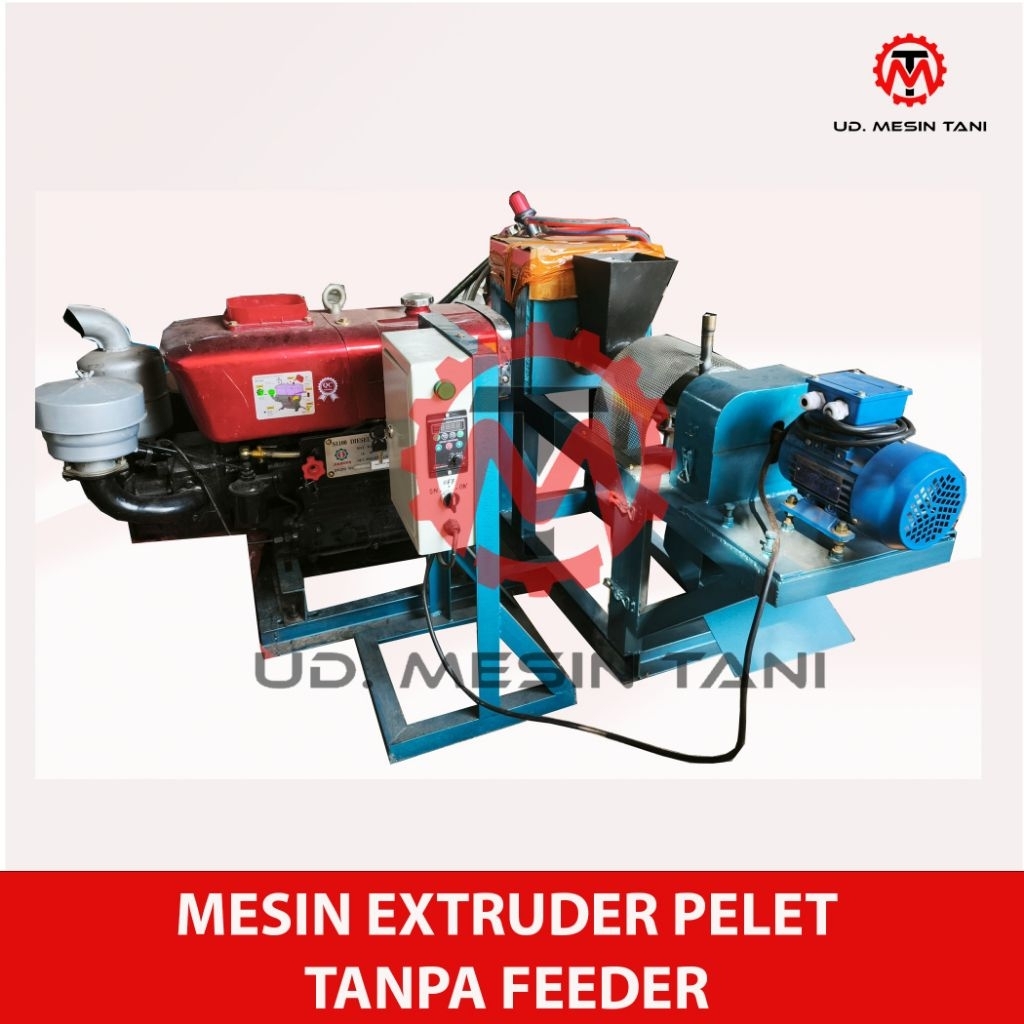 MESIN EXTRUDER CETAK PELET APUNG LENGKAP DISEL 16 HP