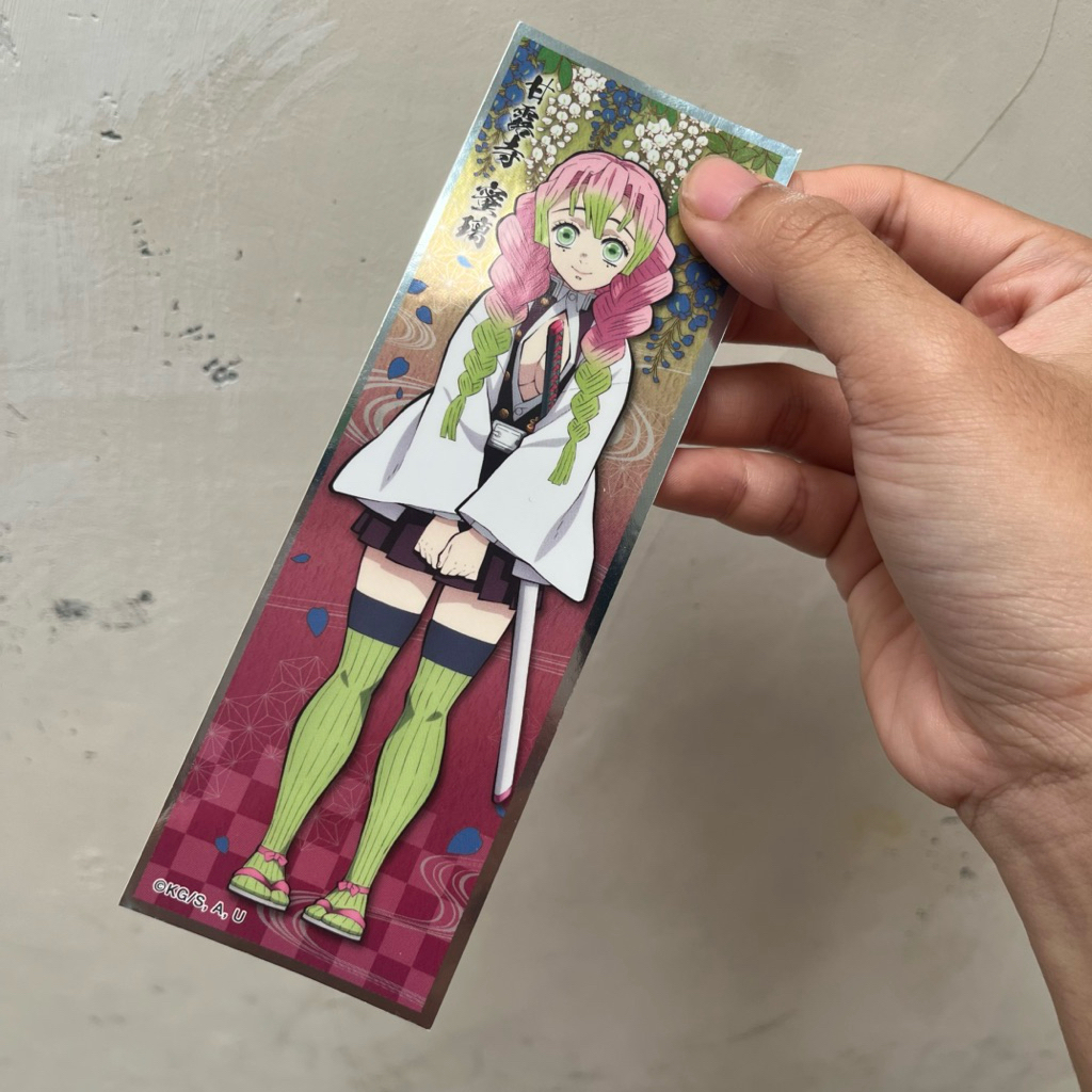 (ORIGINAL) Bookmark sticker hologram Mitsuri Kanroji original jepang demon slayer kimetsu no yaiba