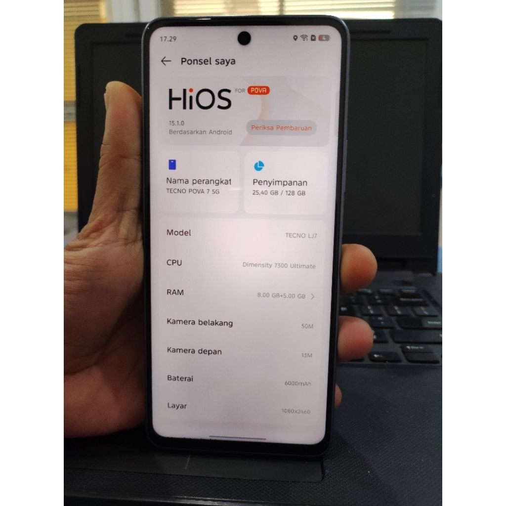 HP HAPE TECNO POVA 7 4G (LJ7) 8/128 ORIGINAL SECOND-BLACK