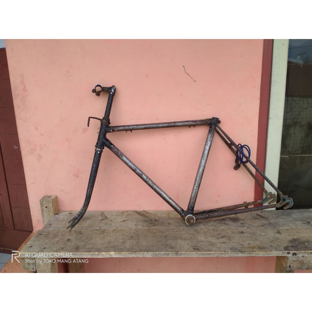 Frame Fork Sepeda Balap Jadul ban 24 Lugs Rata Air Socket Size 46 atau setara 18" Murah saja real