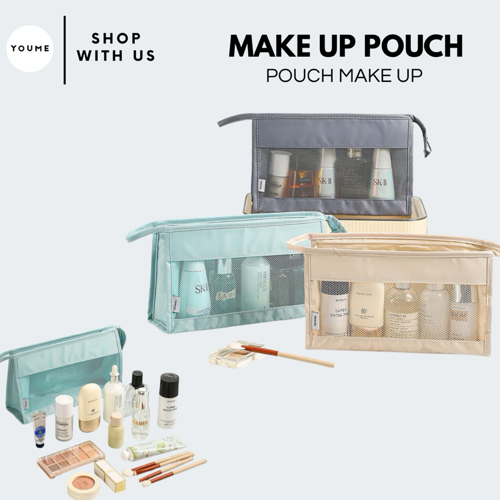 Pouch Make Up Transparan - WASHBAG Anti Air / Make Up Bag Organizer Waterproof / Pouch Kosmetik