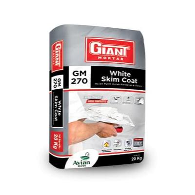Giant GM270 GM 270 20 KG Semen Acian Tembok Mortar Instan Putih Skimcoat Skim Coat Instant White