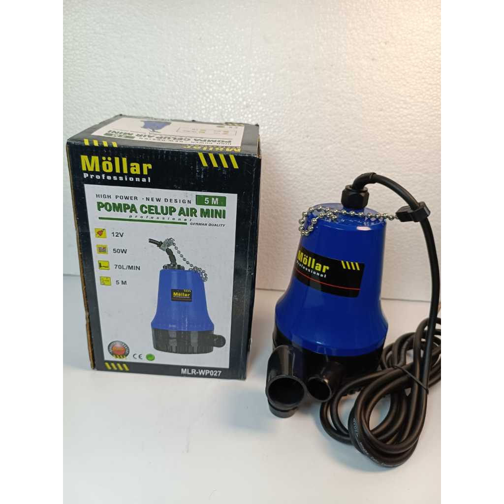 Pompa Celup Air Mini Möllar 12V 50W – Debit Kapasitas 70 L/Min, Head 5 Meter