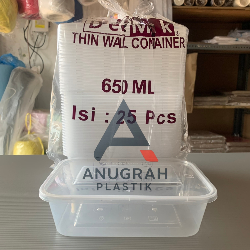 KHUSUS INSTAN | Anugrah Plastik Thinwall 650ml Rectangle DM | Cup 650ml Rectangle | Thinwall DeeMak 