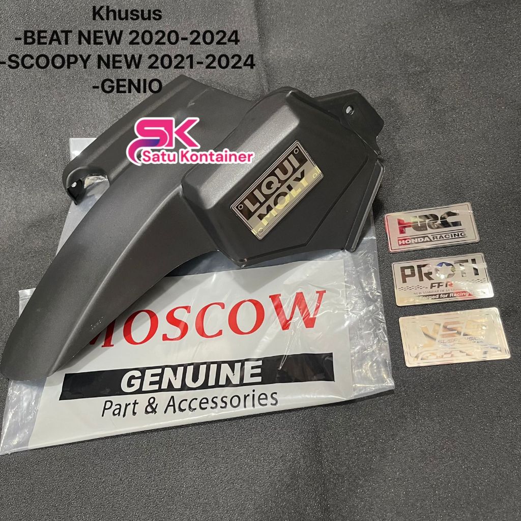 HUGGER BEAT SPAKBOR KOLONG BEAT DELUXE NEW STREET SCOOPY GENIO 2020-2025 PEMASANGAN 3 BAUT PNP + STA