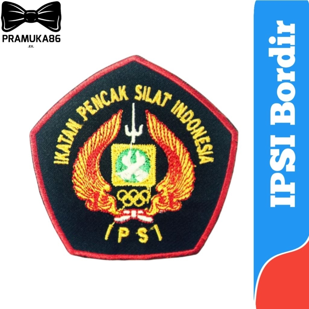 Bed IPSI Hitam Bordir / Logo IPSI Latar Hitam / Patch IPSI Bordir