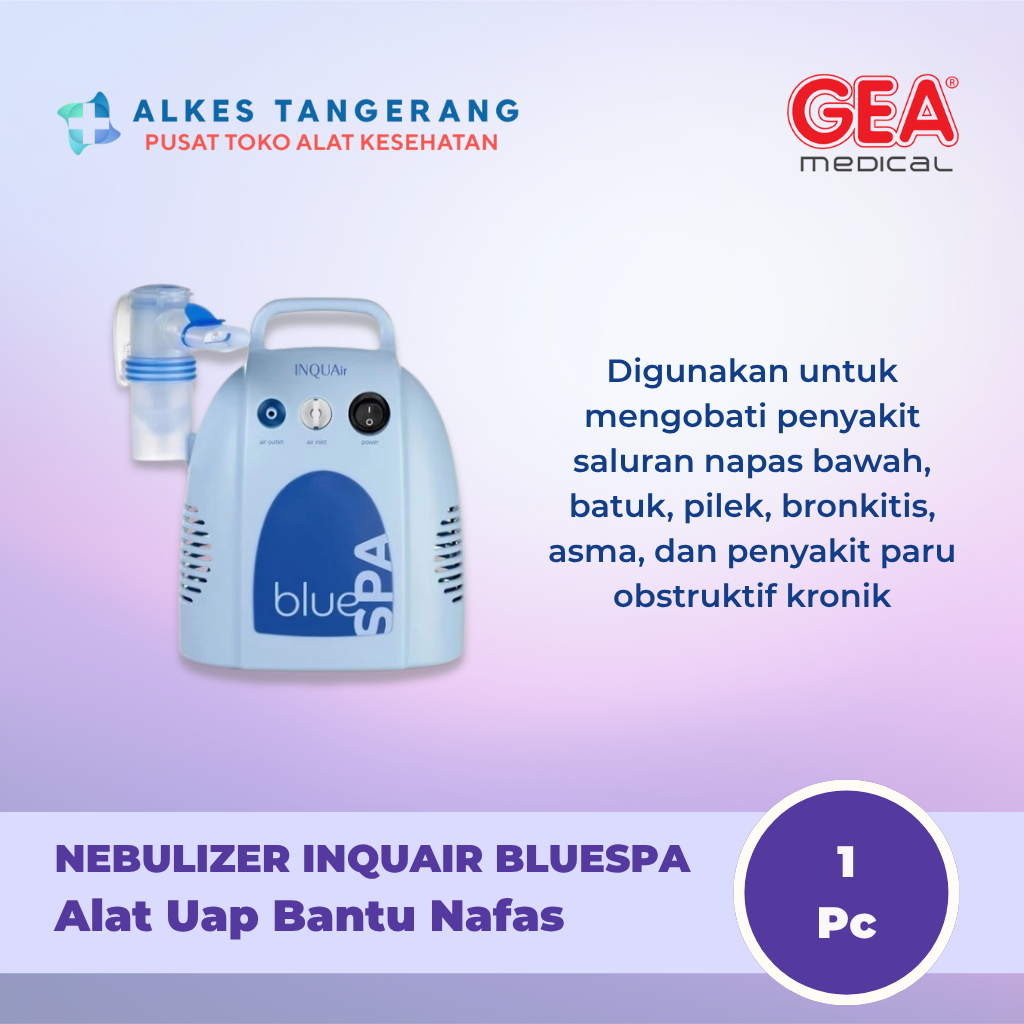 GEA Nebulizer Inquair BlueSPA Compressor Alat Uap Bantu Nafas