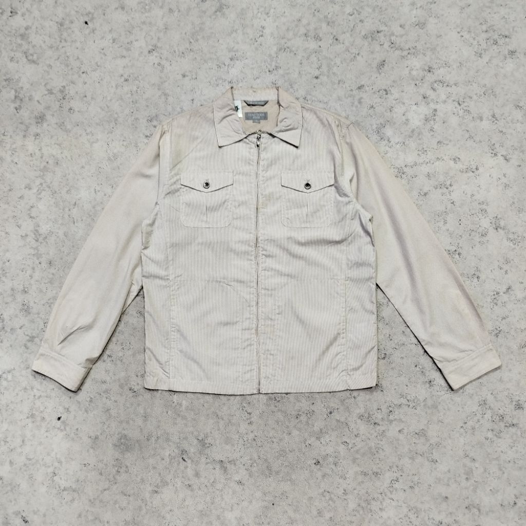 Jaket Harrington YUKI TORII Putih Tulang Work Jacket Pria Casual