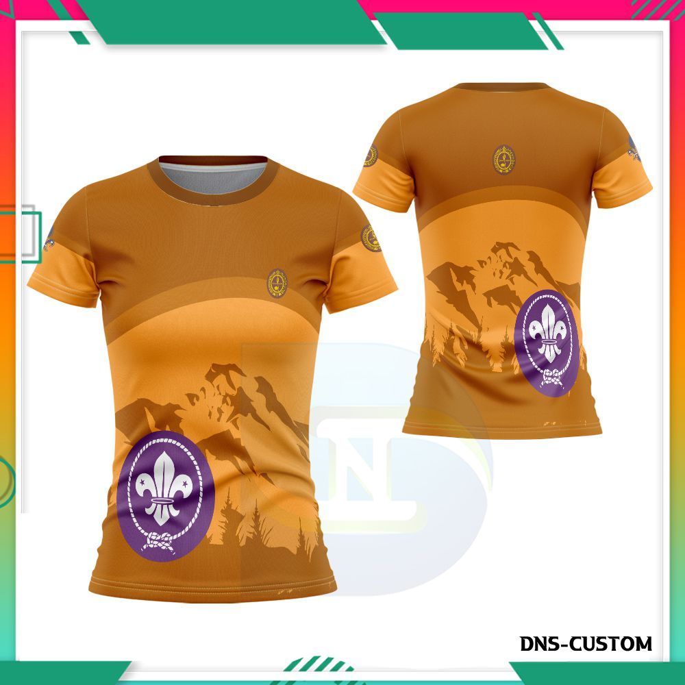 Baju Pramuka Pembina Putri - Kaos Pramuka Lengan Pendek Fullprint