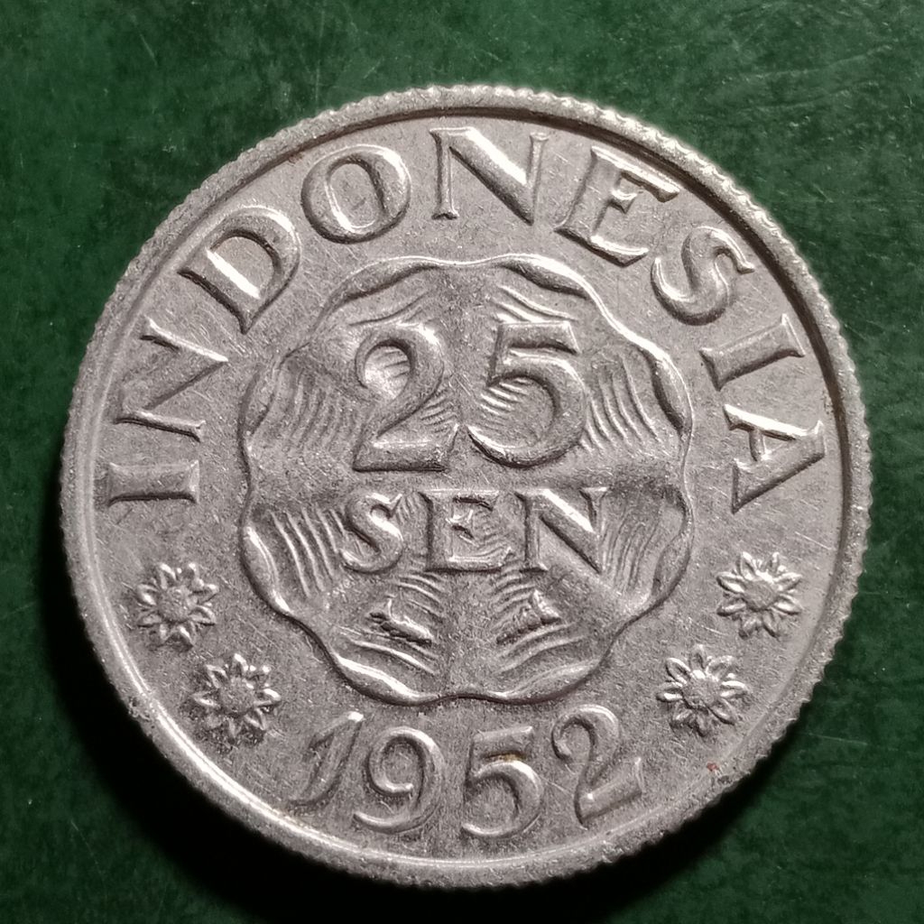 Koin Indonesia 25 sen almunium tahun 1952
