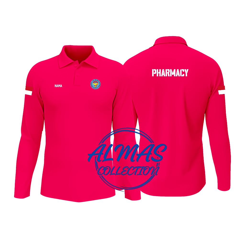 KAOS MODEL POLO BERKERAH#PHARMACY #ready Lengan pendek dan Lengan panjang