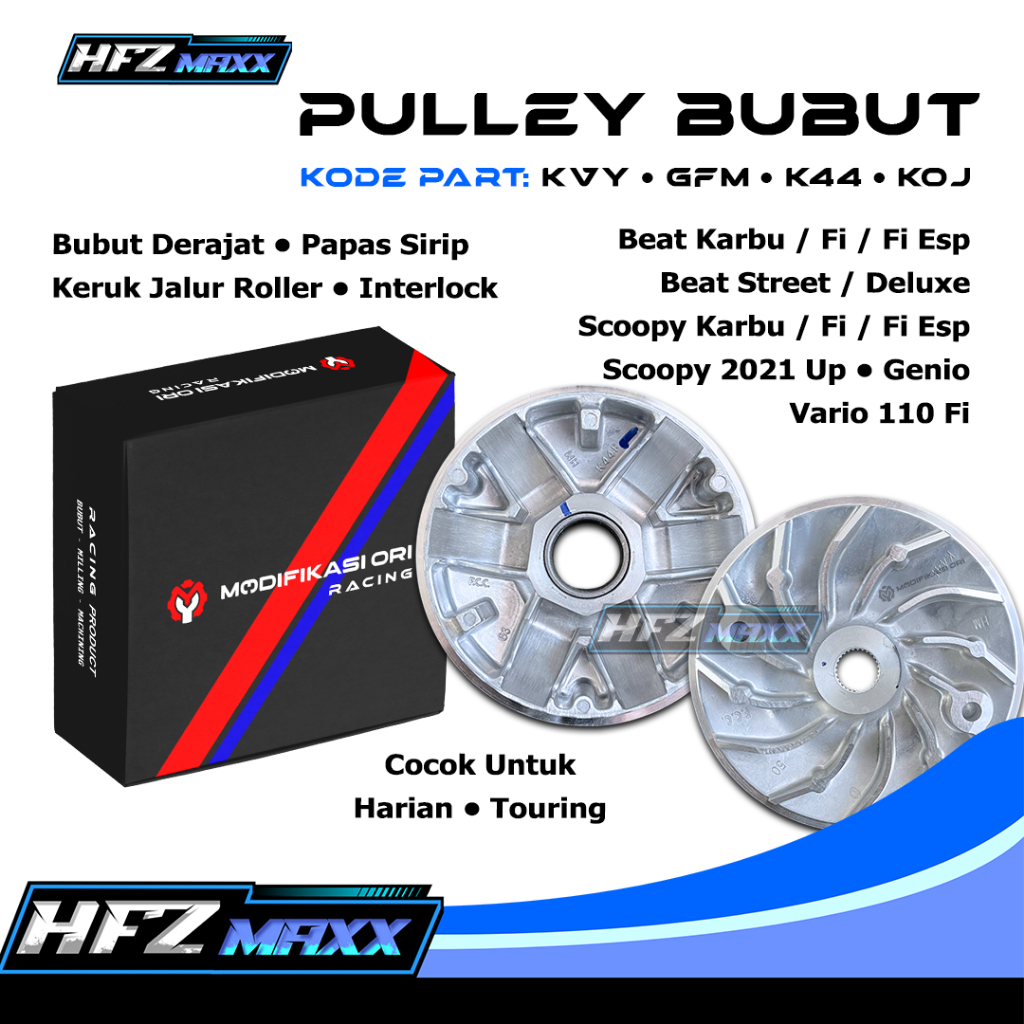Rumah Roller Beat Fi Racing Pulley Rumah roller set Beat Fi Scoopy Fi ESP PULLEY BUBUT Derajat custo