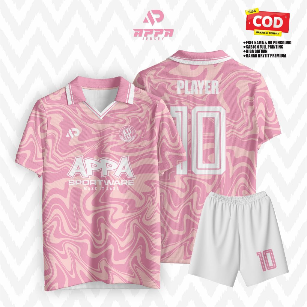 JERSEY TERBARU JERSEY KEREN JERSEY PINK JERSEY FUTSAL JERSEY SEPAK BOLA JERSEY MINI SOCER BEBAS CUST