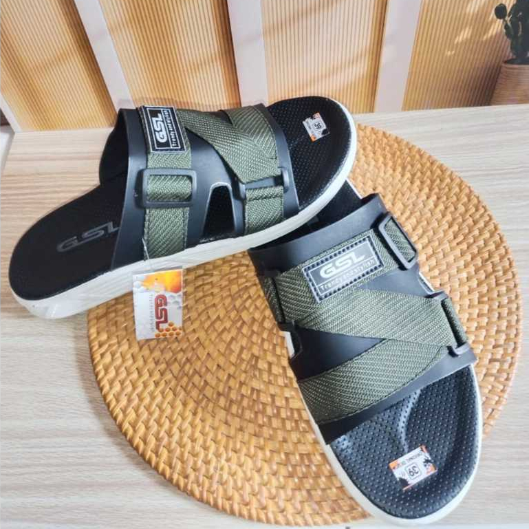 SANDAL SLIDE GSL CEWE COWO BAHAN BERKUALITAS KUAT DAN AWET sandal casual cowok sandal pria terbaru 2