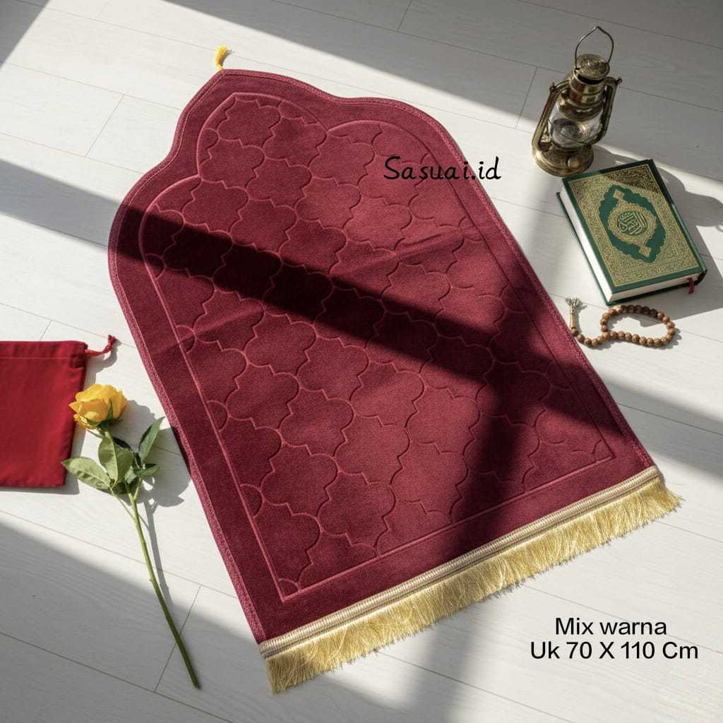 Sajadah Kubah Polos Turki Anti Slip 70x110cm