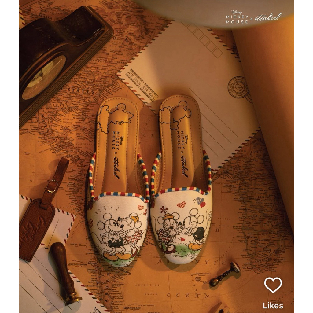 Ittaherl Mickey Mouse size 40 Preloved Dear Mickey Slipper Round Cloud