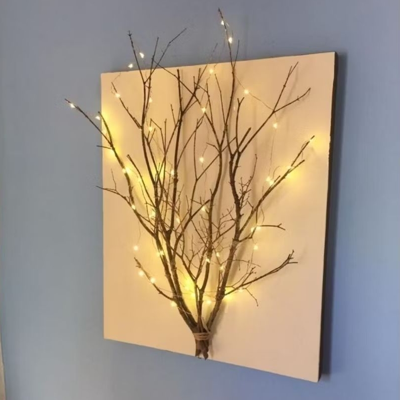 Ranting Kayu Kering Dekorasi dinding Elastis Alami 40cm