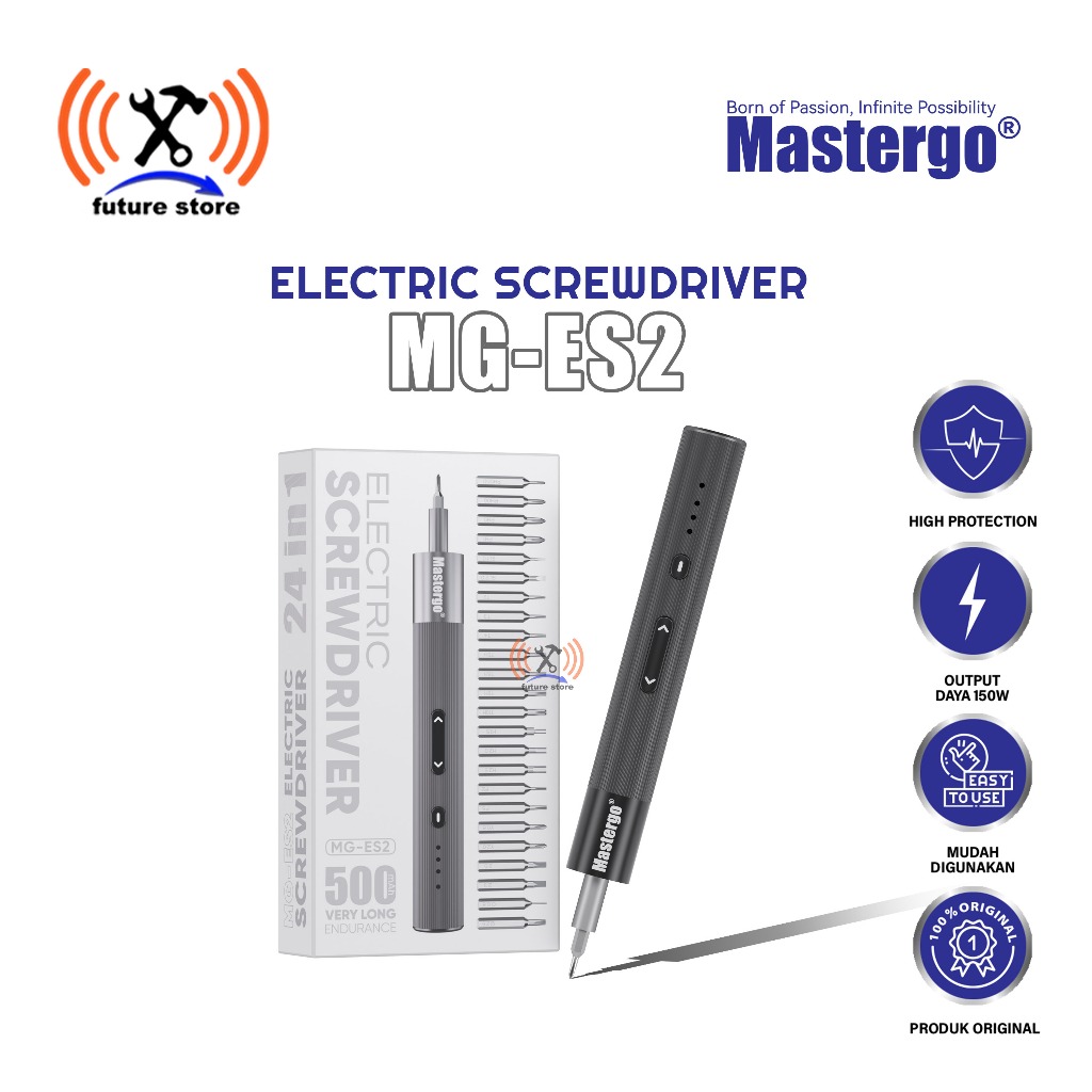 MASTERGO MG-ES2 OBENG ELEKTRIK 24 IN 1 PRECISION SCREWDRIVER BIT S2 ALLOY TYPE-C 500MAH - PRECISION 