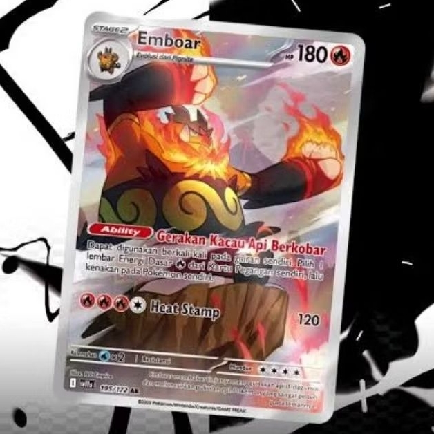 Emboar AR 195/172 sv11s Hitam & Putih Pokemon TCG Indonesia