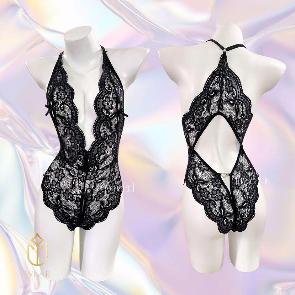 HOT DEALS LINGERIE JUMPSUIT JUPE / LINGERIE TRANSPARAN OPEN CROTH / BAJU TIDUR WANITA DEWASA