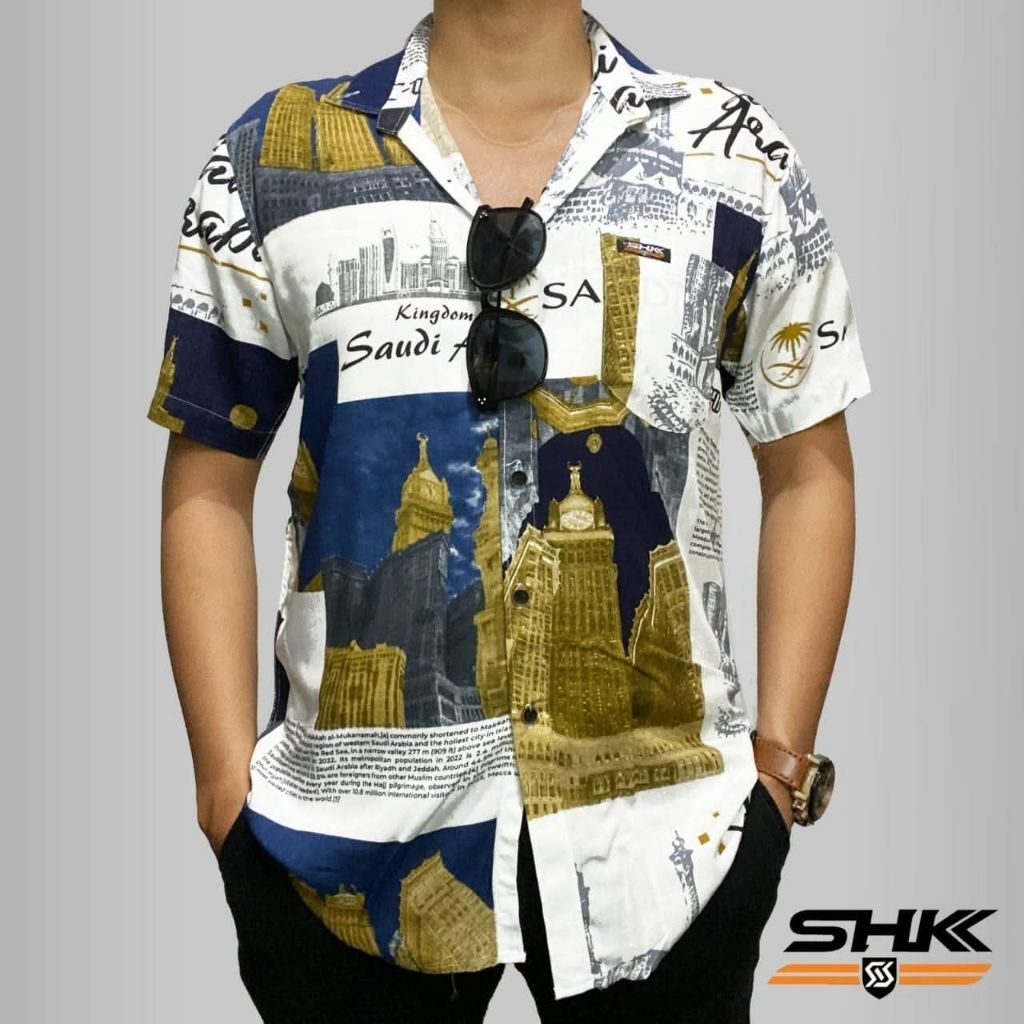 KEMEJA RAYON MOTIF PRIA - KEMEJA HAWAII RAYON - KEMEJA PANTAI