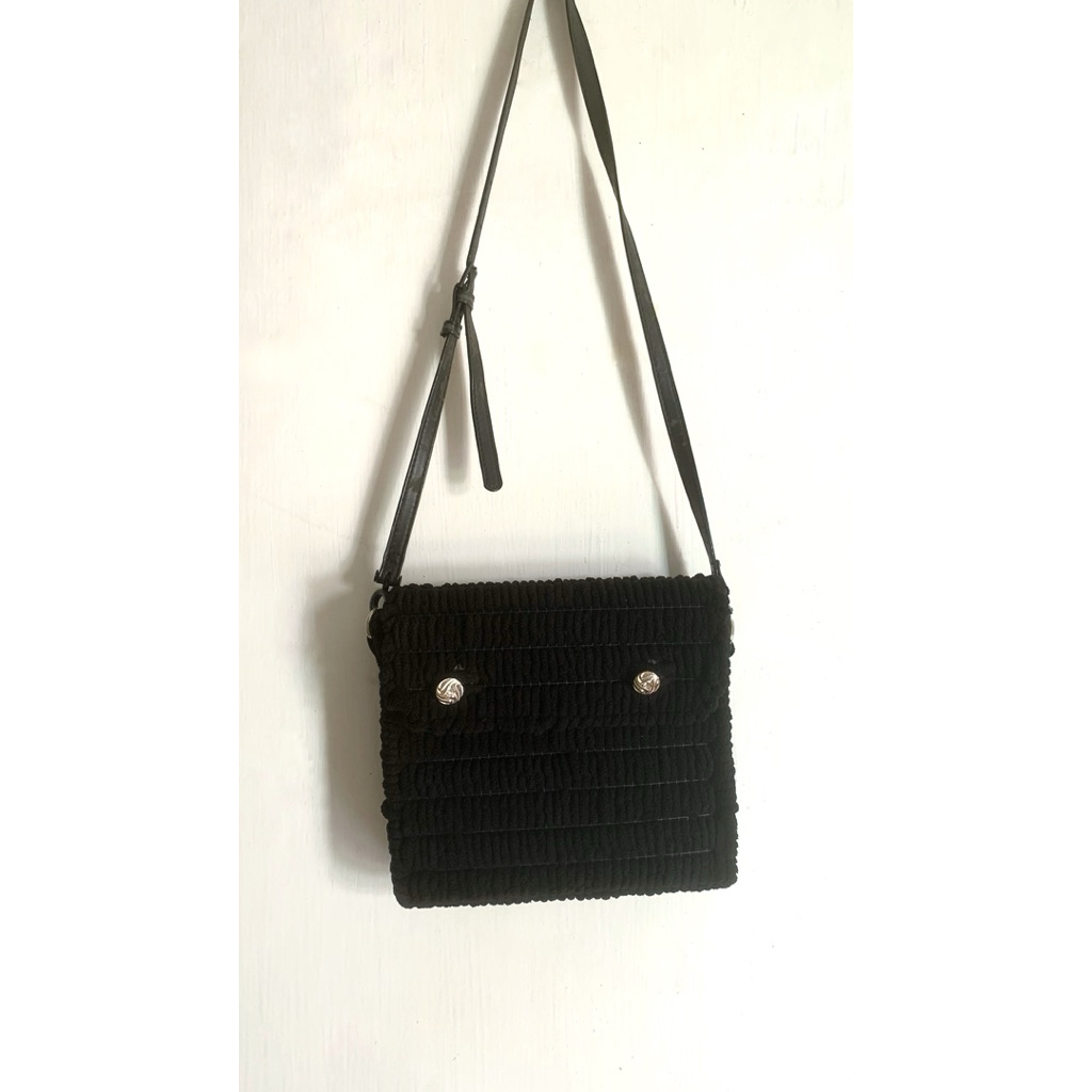 Preloved Tas Vintage Kulit Sintetis Totebag Nilon ala LC