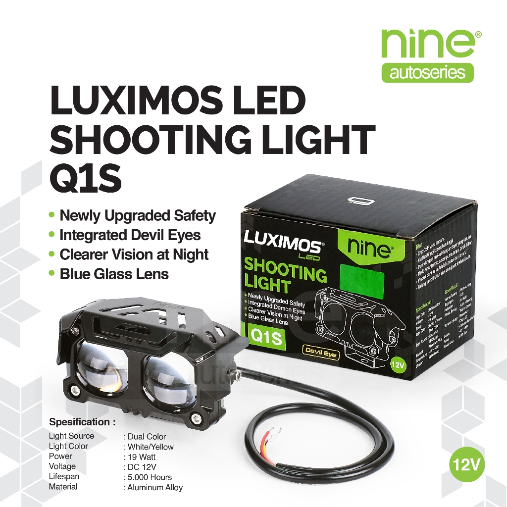 LUXIMOS Lampu Tembak 19W SQL2 Mata Motor Mobil Projector Laser Super Terang Q1S - NINE SURABAYA