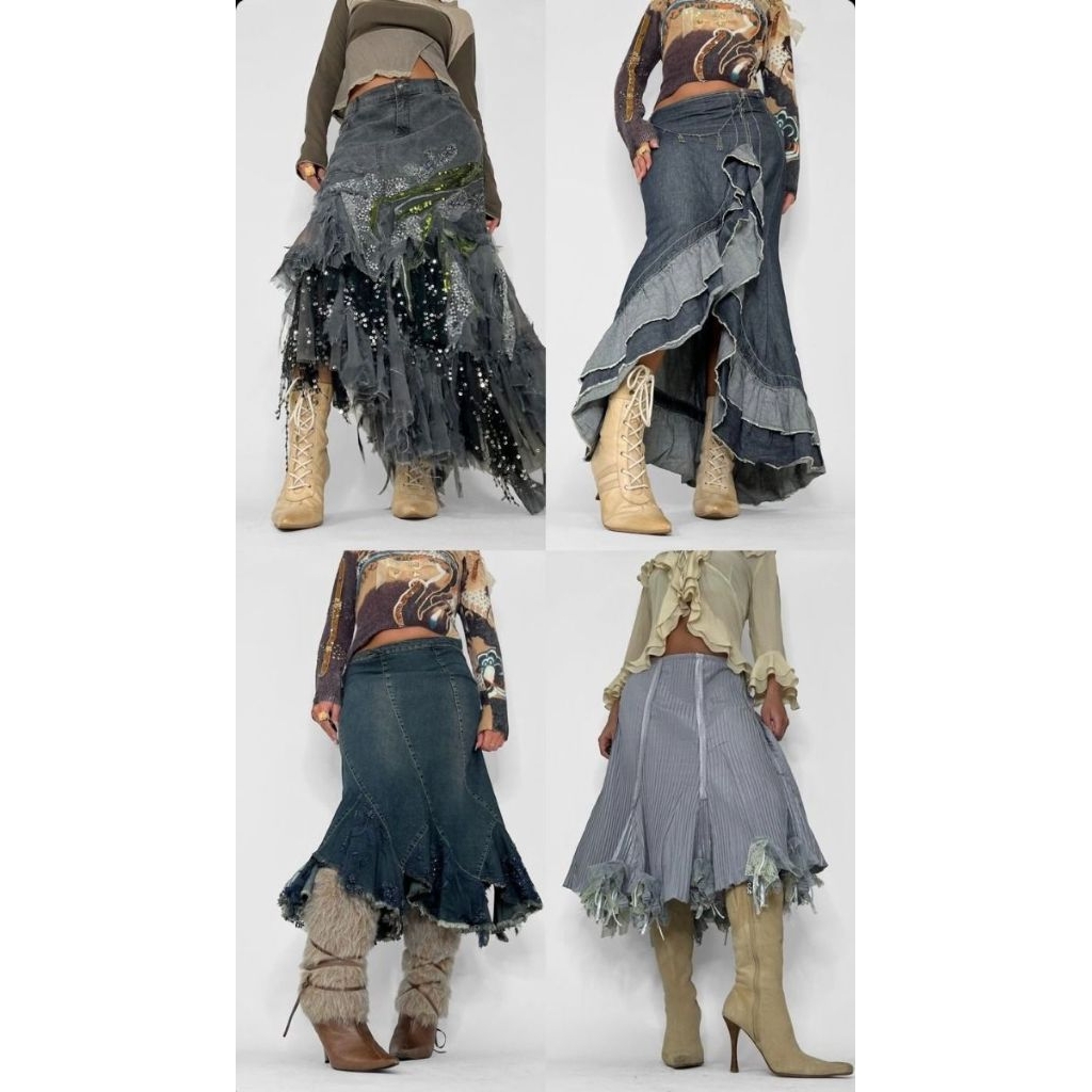 ROK JEANS VINTAGE WANITA