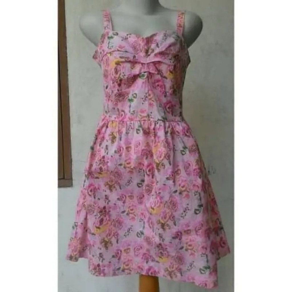 dress preloved pink bunga premium branded